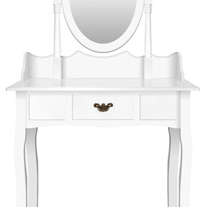 Ashley Rose Single Drawer Dressing Table with Mirror - White - Ashley Rose