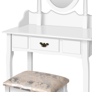 Ashley Rose Single Drawer Dressing Table with Mirror - White - Ashley Rose