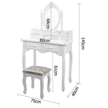 Load image into Gallery viewer, Ashley Rose 4 Drawer Dressing Table with Mirror - White - Ashley Rose