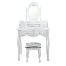 Load image into Gallery viewer, Ashley Rose 4 Drawer Dressing Table with Mirror - White - Ashley Rose