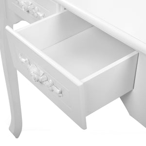 Ashley Rose 4 Drawer Dressing Table with Mirror - White - Ashley Rose