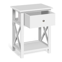 Load image into Gallery viewer, Bedside Table Coffee Side Cabinet Drawer Wooden White - Ashley Rose