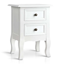 Load image into Gallery viewer, Bedside Table French Provincial Lamp Cabinet 2 Drawers White - Ashley Rose