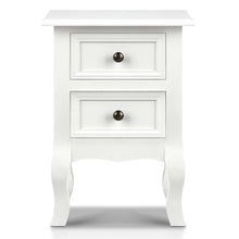 Load image into Gallery viewer, Bedside Table French Provincial Lamp Cabinet 2 Drawers White - Ashley Rose