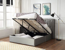 Load image into Gallery viewer, Empress USB Fabric King Gas Lift Ottoman Storage Bed Light Grey - Ashley Rose