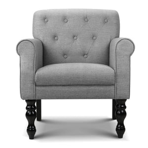 Ashley Rose Wingback Fabric Accent Armchair - Grey - Ashley Rose