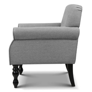 Ashley Rose Wingback Fabric Accent Armchair - Grey - Ashley Rose