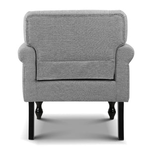 Ashley Rose Wingback Fabric Accent Armchair - Grey - Ashley Rose