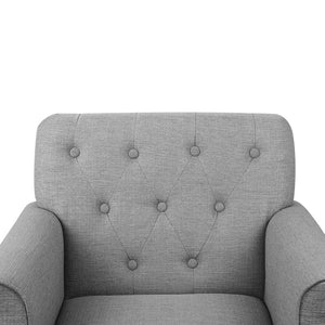 Ashley Rose Wingback Fabric Accent Armchair - Grey - Ashley Rose