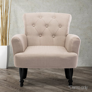 Ashley Rose French Lorraine Chair Retro Wing - Taupe - Ashley Rose