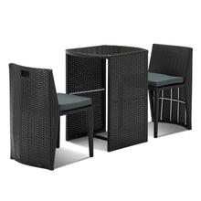 Load image into Gallery viewer, Ashley Rose 3 Piece PE Wicker Outdoor Table and Chair Set - Black - Ashley Rose