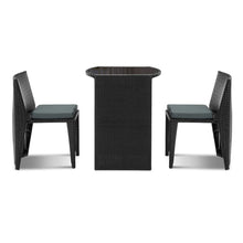 Load image into Gallery viewer, Ashley Rose 3 Piece PE Wicker Outdoor Table and Chair Set - Black - Ashley Rose