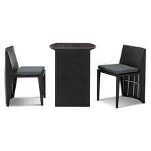 Load image into Gallery viewer, Ashley Rose 3 Piece PE Wicker Outdoor Table and Chair Set - Black - Ashley Rose