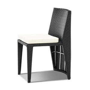 Ashley Rose 3 Piece PE Wicker Outdoor Table and Chair Set - Black - Ashley Rose