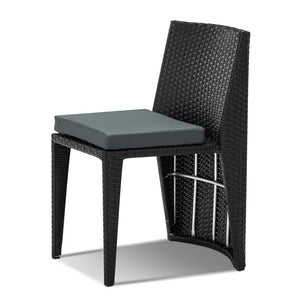 Ashley Rose 3 Piece PE Wicker Outdoor Table and Chair Set - Black - Ashley Rose