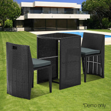 Load image into Gallery viewer, Ashley Rose 3 Piece PE Wicker Outdoor Table and Chair Set - Black - Ashley Rose