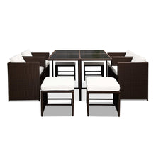 Load image into Gallery viewer, Ashley Rose 9 Piece Wicker Outdoor Dining Set - Brown &amp; White - Ashley Rose