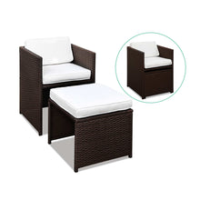 Load image into Gallery viewer, Ashley Rose 9 Piece Wicker Outdoor Dining Set - Brown &amp; White - Ashley Rose