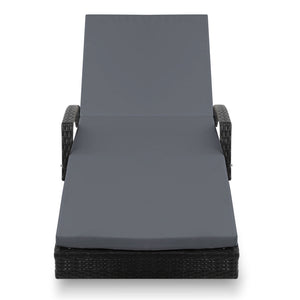 Ashley Rose Outdoor Sun Lounge - Black - Ashley Rose