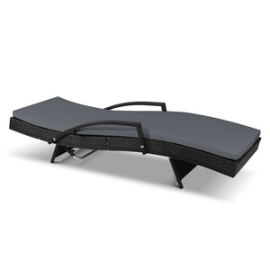 Ashley Rose Outdoor Sun Lounge - Black - Ashley Rose