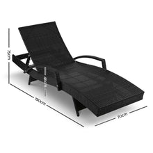 Load image into Gallery viewer, Ashley Rose Outdoor Sun Lounge Chair with Cushion - Black - Ashley Rose