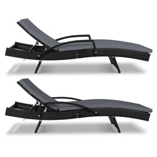 Load image into Gallery viewer, Ashley Rose Outdoor Sun Lounge Chair with Cushion - Black - Ashley Rose