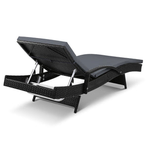 Ashley Rose Outdoor Sun Lounge Chair with Cushion - Black - Ashley Rose