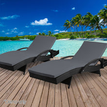 Load image into Gallery viewer, Ashley Rose Outdoor Sun Lounge Chair with Cushion - Black - Ashley Rose