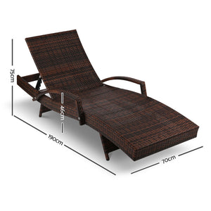 Ashley Rose Outdoor Sun Lounge Chair with Cushion - Brown - Ashley Rose