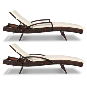 Ashley Rose Outdoor Sun Lounge Chair with Cushion - Brown - Ashley Rose