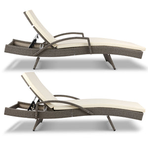 Ashley Rose Outdoor Sun Lounge Chair with Cushion- Grey - Ashley Rose