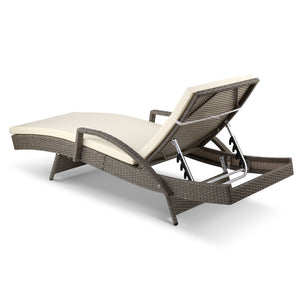 Ashley Rose Outdoor Sun Lounge Chair with Cushion- Grey - Ashley Rose