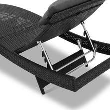 Load image into Gallery viewer, Ashley Rose Outdoor Wicker Sun Lounge - Black - Ashley Rose