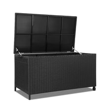 Load image into Gallery viewer, Ashley Rose 320L Outdoor Wicker Storage Box - Black - Ashley Rose