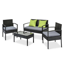 Load image into Gallery viewer, Ashley Rose 4 Piece Outdoor Wicker Furniture Set - Black - Ashley Rose