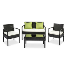 Load image into Gallery viewer, Ashley Rose 4 Piece Outdoor Wicker Furniture Set - Black - Ashley Rose