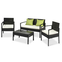 Load image into Gallery viewer, Ashley Rose 4 Piece Outdoor Wicker Furniture Set - Black - Ashley Rose