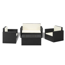 Load image into Gallery viewer, Ashley Rose 4 Piece Outdoor Wicker Furniture Set - Black - Ashley Rose