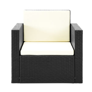 Ashley Rose 4 Piece Outdoor Wicker Furniture Set - Black - Ashley Rose