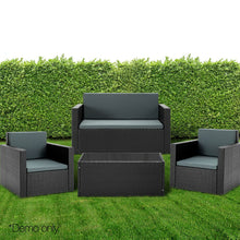 Load image into Gallery viewer, Ashley Rose 4 Piece Outdoor Wicker Furniture Set - Black - Ashley Rose