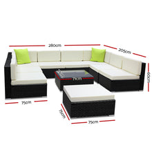 Load image into Gallery viewer, Ashley Rose 10PC Sofa Set with Storage Cover Outdoor Furniture Wicker - Ashley Rose