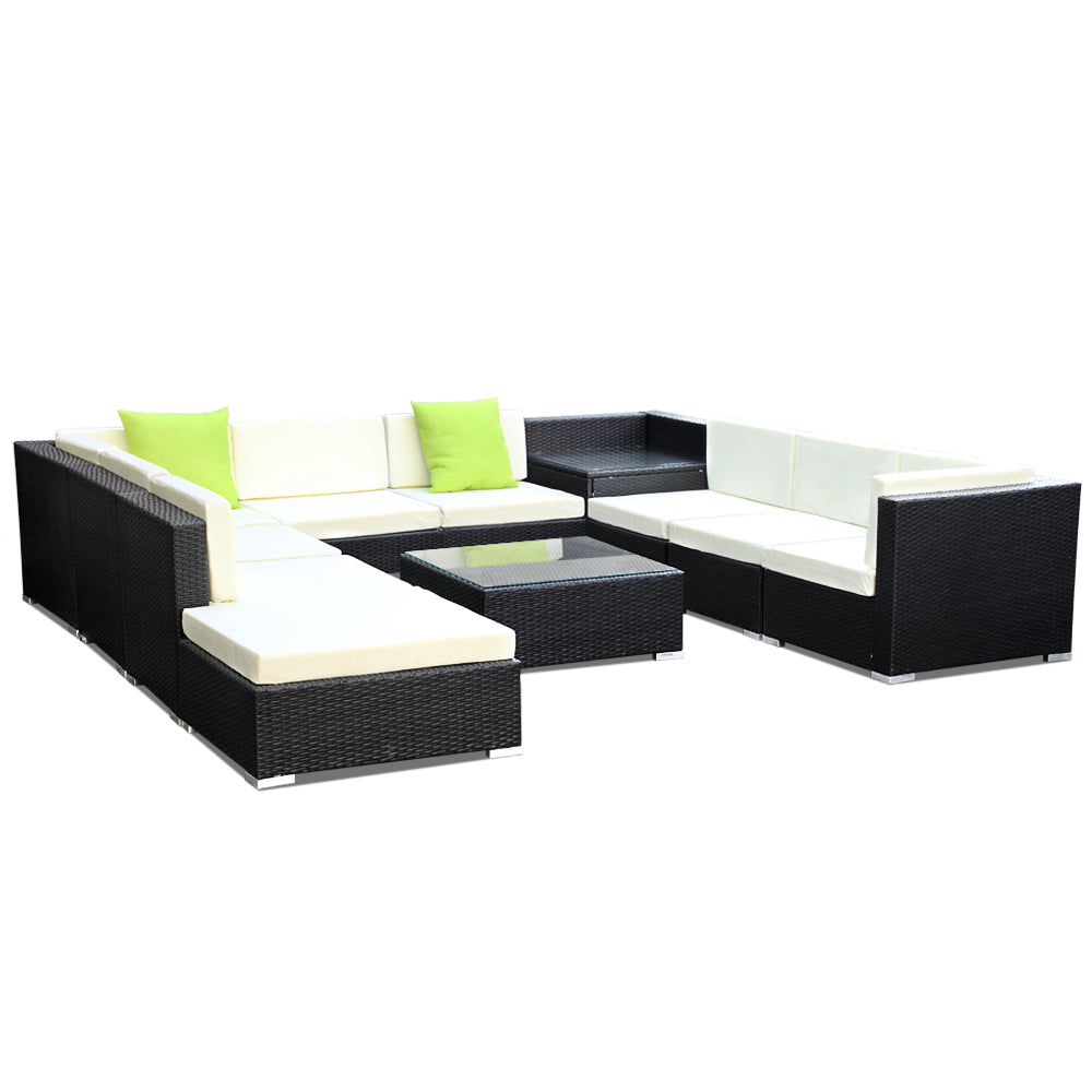 Ashley Rose 11PC Sofa Set with Storage Cover Outdoor Furniture Wicker - Ashley Rose