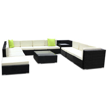 Load image into Gallery viewer, Ashley Rose 12PC Sofa Set with Storage Cover Outdoor Furniture Wicker - Ashley Rose