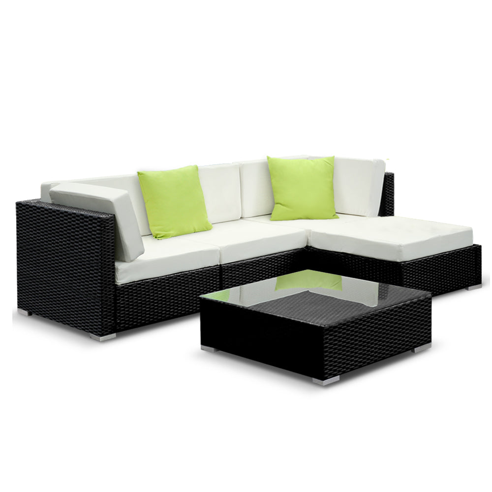 Ashley Rose 5PC Sofa Set with Storage Cover Outdoor Furniture Wicker - Ashley Rose