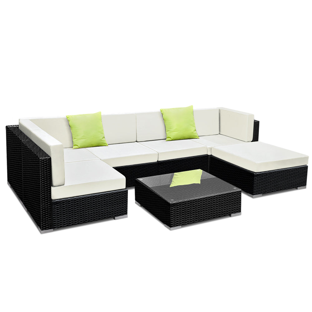 Ashley Rose 7PC Sofa Set with Storage Cover Outdoor Furniture Wicker - Ashley Rose