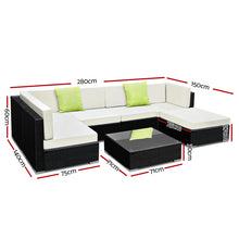 Load image into Gallery viewer, Ashley Rose 7PC Sofa Set with Storage Cover Outdoor Furniture Wicker - Ashley Rose