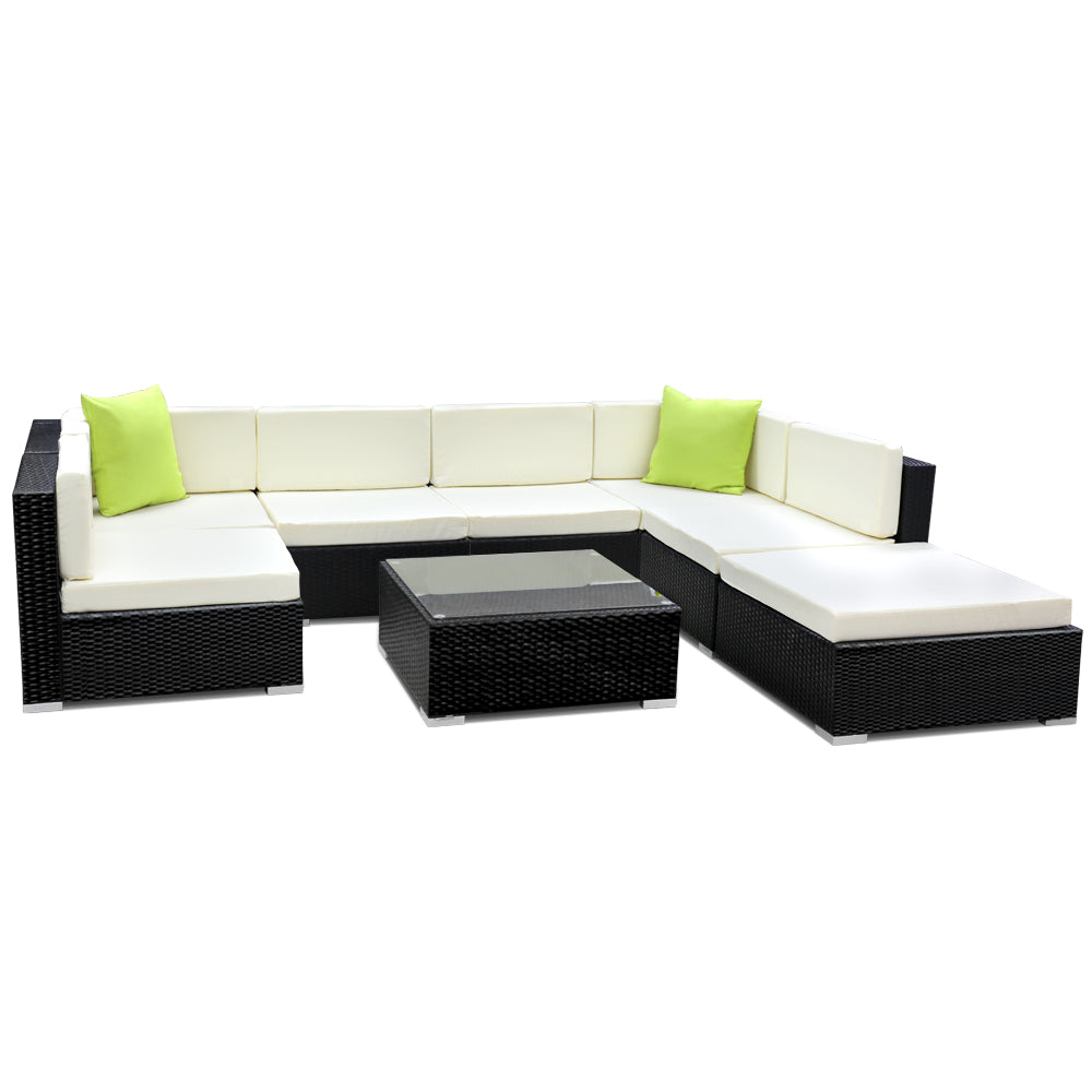 Ashley Rose 8PC Sofa Set with Storage Cover Outdoor Furniture Wicker - Ashley Rose