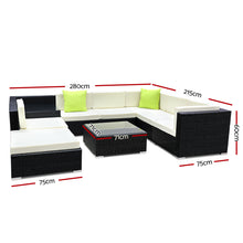 Load image into Gallery viewer, Ashley Rose 9PC Sofa Set with Storage Cover Outdoor Furniture Wicker - Ashley Rose