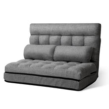 Load image into Gallery viewer, Ashley Rose Lounge Sofa Bed 2-seater Floor Folding Fabric Grey - Ashley Rose