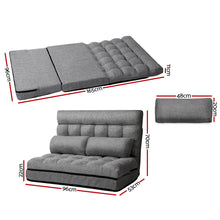 Load image into Gallery viewer, Ashley Rose Lounge Sofa Bed 2-seater Floor Folding Fabric Grey - Ashley Rose